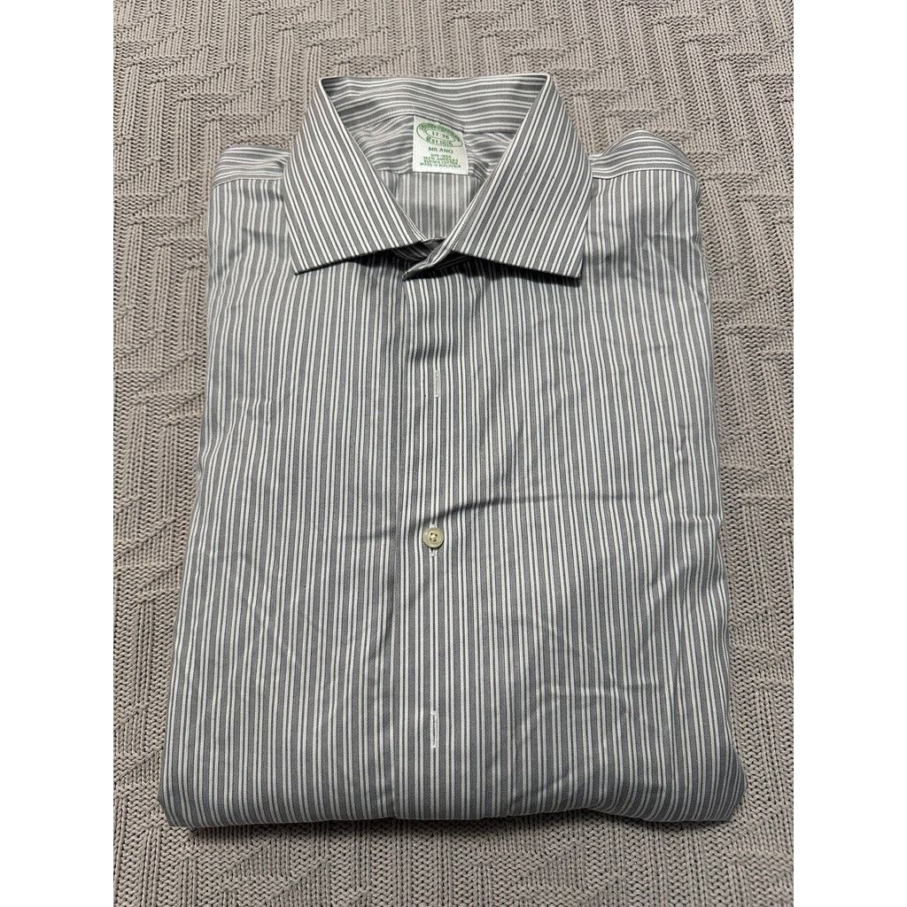 Brooks Brothers Brooks Brothers gray striped Milano button down size 17 Size US XL / EU 56 / 4 - 1 Thumbnail