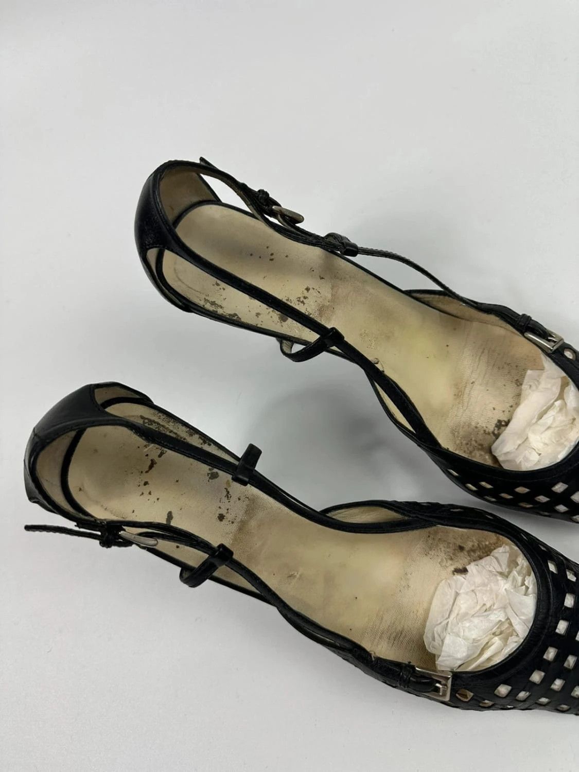 Prada Prada 90’s Black Holes Leather Heels bumps Size US 9 / IT 39 - 6 Thumbnail