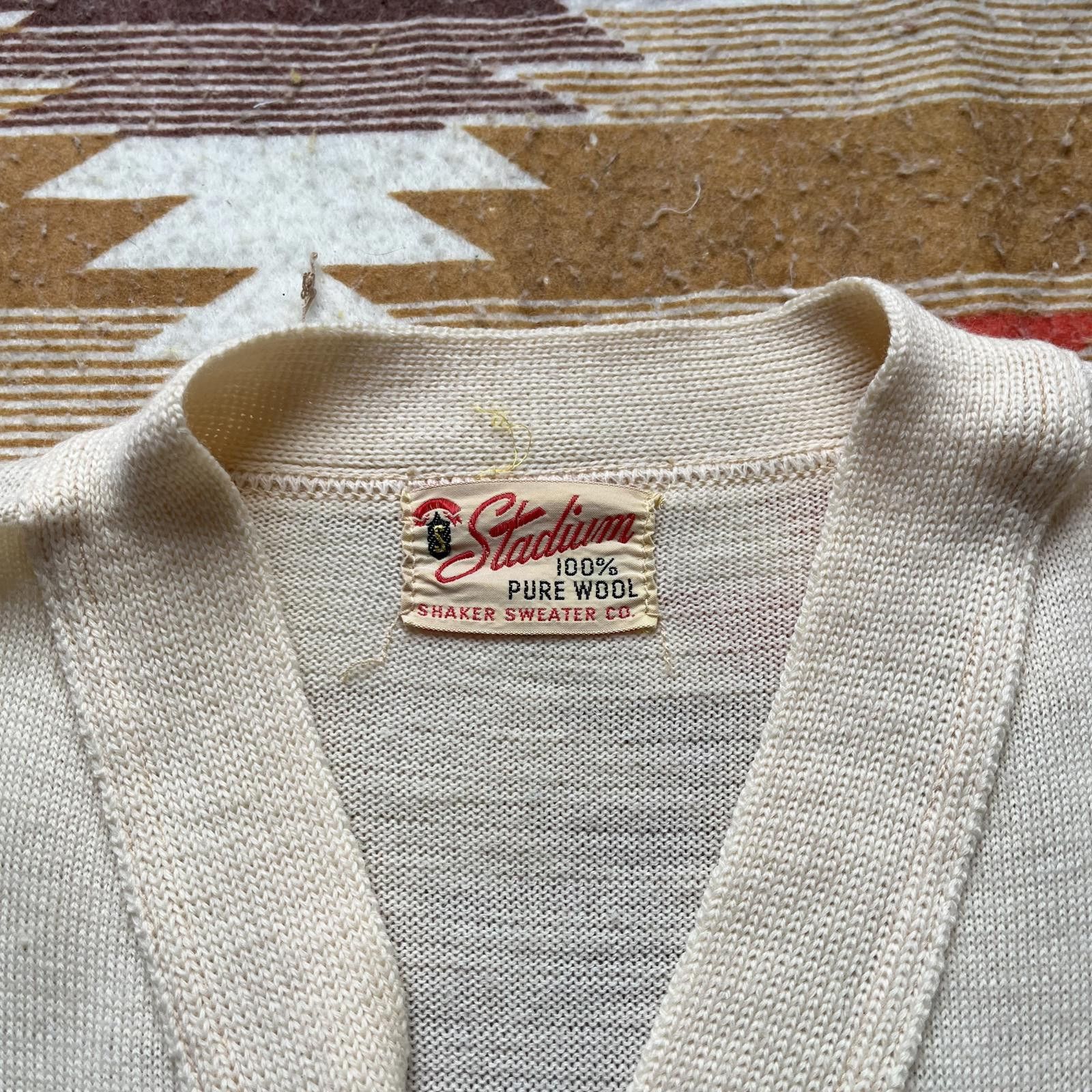 Vintage Vintage Distressed 60s Letterman Wool Sweater Cardigan Size US S / EU 44-46 / 1 - 2 Thumbnail