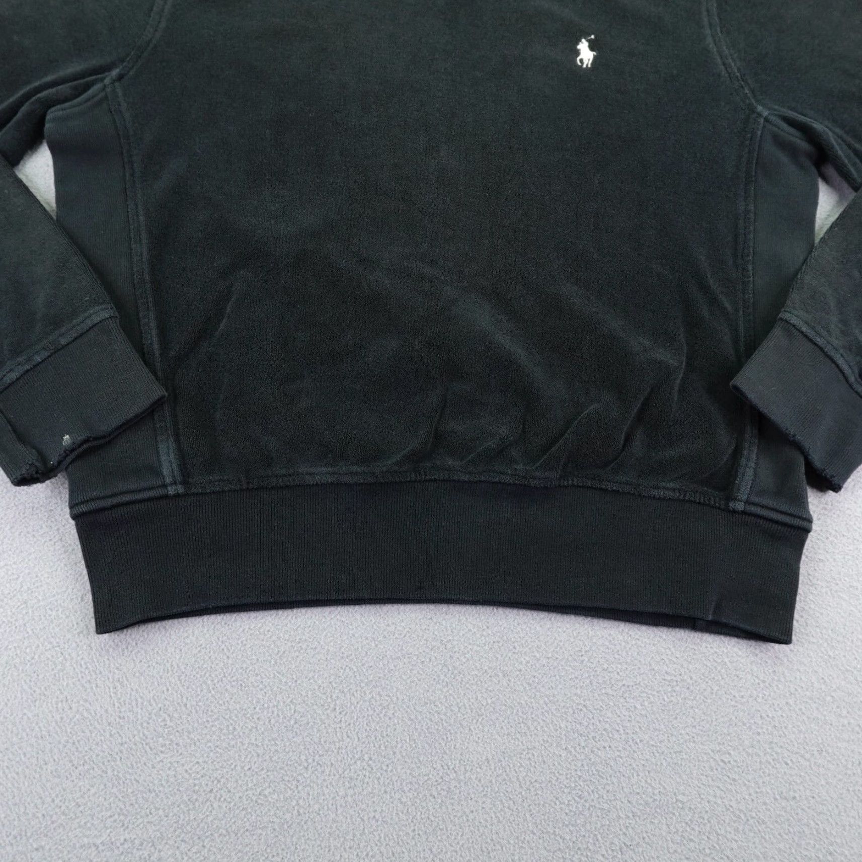 Polo Ralph Lauren Vintage Polo Ralph Lauren Sweatshirt Men Medium Black Velour Logo Crewneck Y2K Size US M / EU 48-50 / 2 - 4 Thumbnail