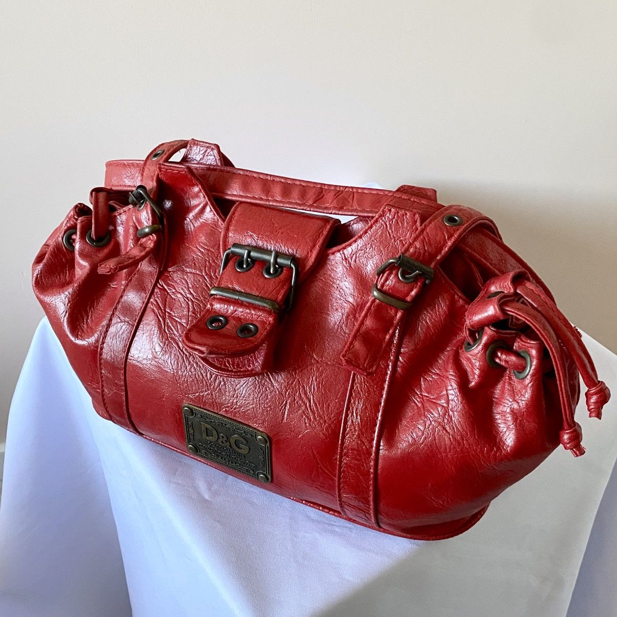 90s Dolce & Gabbana Logo Bag Red Cute ❤️ GGL Diesel Style Y2K