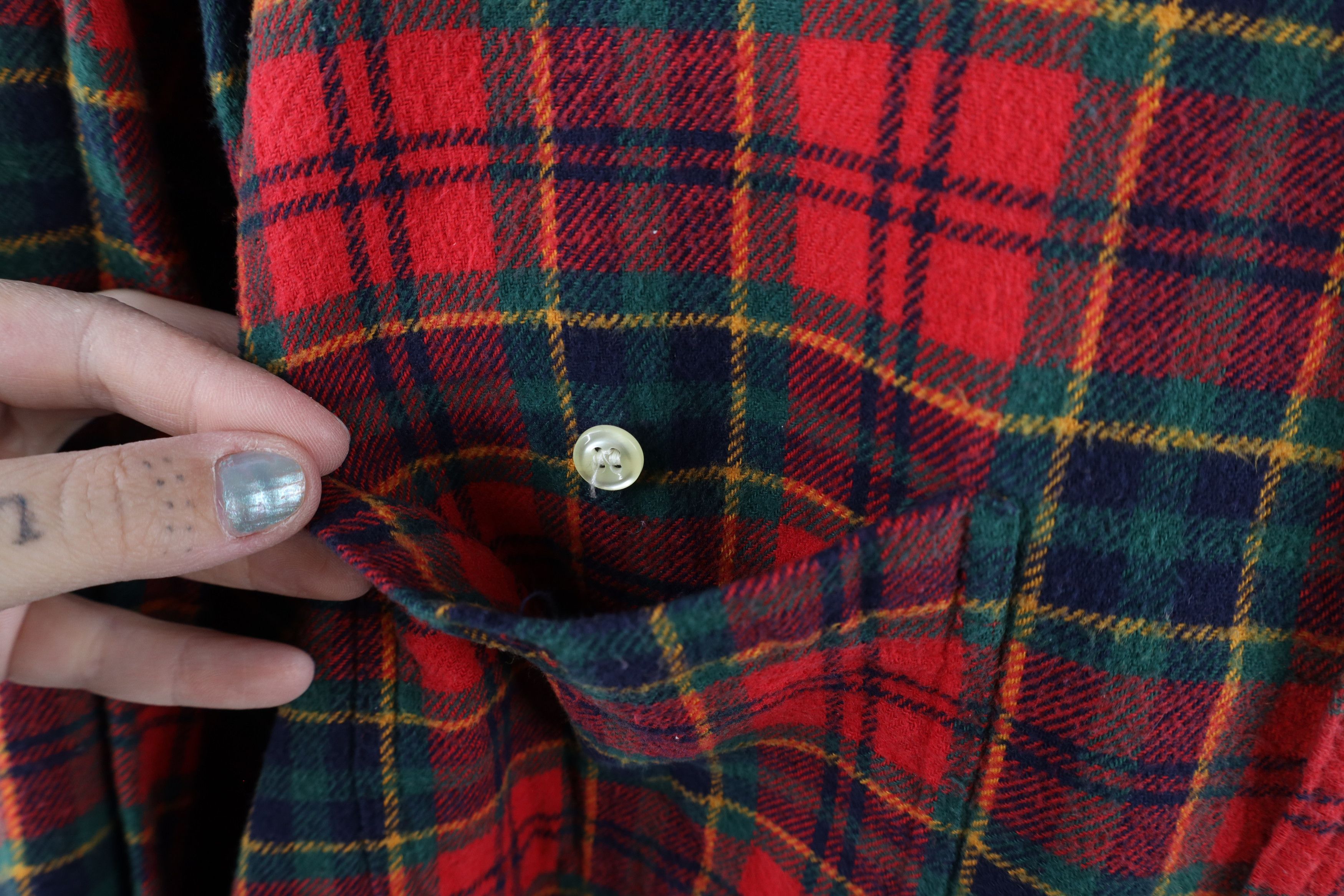 Gap × Vintage Vintage 90s Gap Flannel Button Shirt Red Plaid Cotton Size US L / EU 52-54 / 3 - 4 Thumbnail