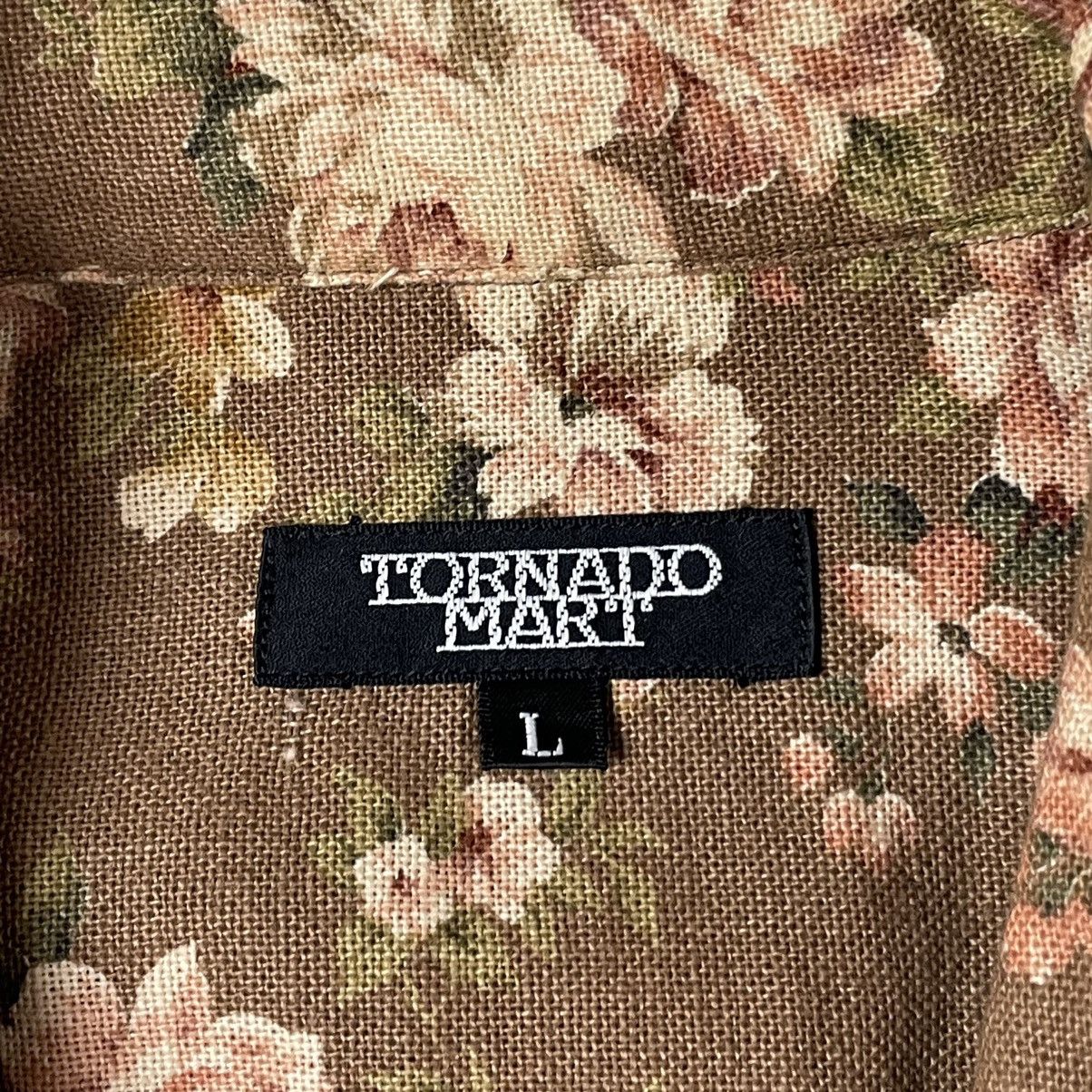 Japanese Brand Tornado Mart Flowers Linen Long Sleeve Shirt Size US M / EU 48-50 / 2 - 7 Thumbnail