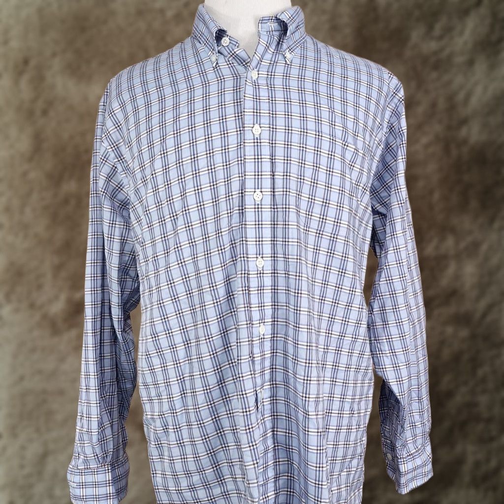 Brooks Brothers Brooks Brothers Country Club Shirt Mens XL Blue Plaid Long Sleeve Button-Up Size US XL / EU 56 / 4 - 1 Thumbnail