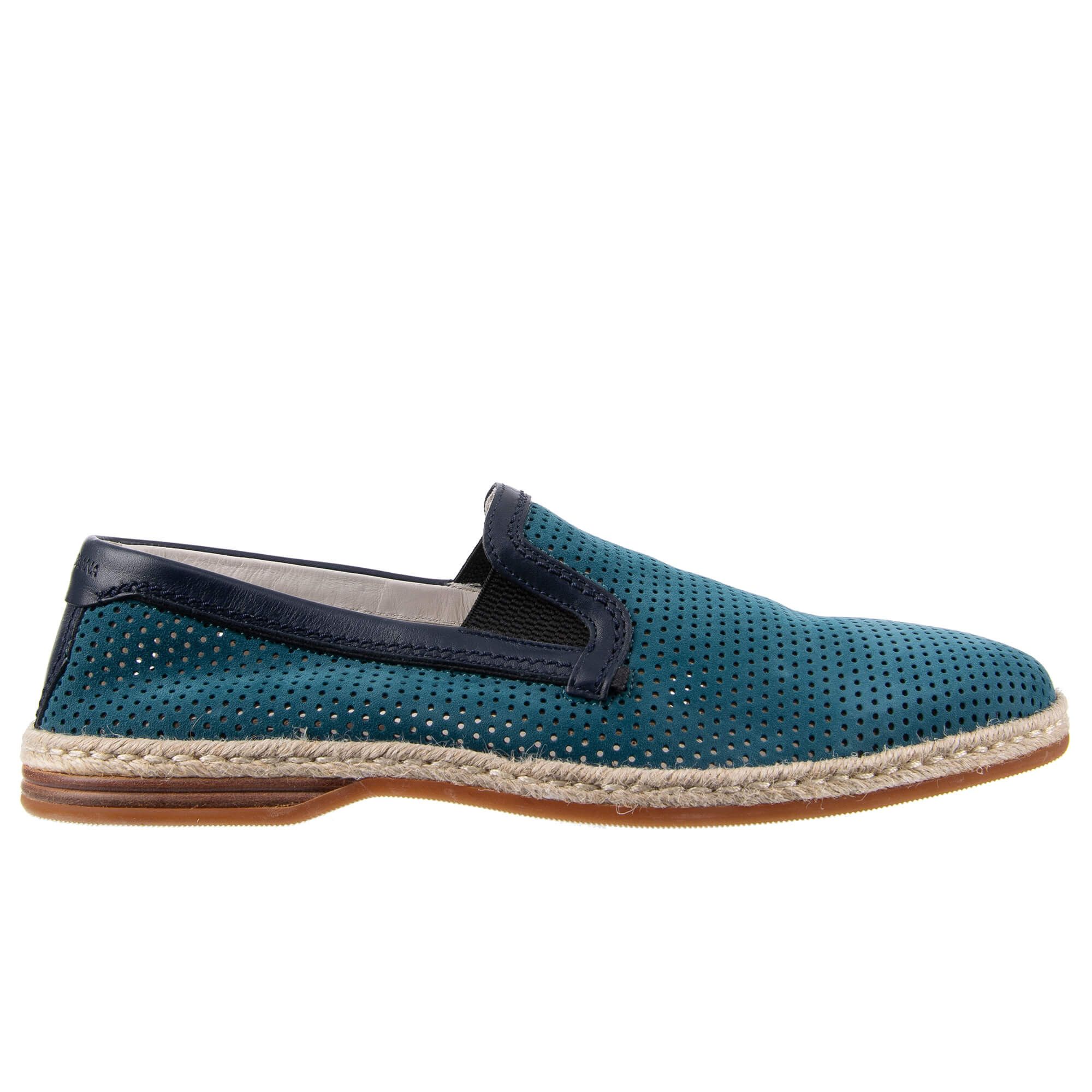 o1y0125 Suede Espadrilles in Turquoise Blue