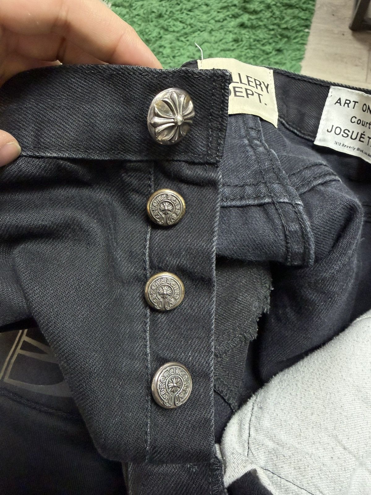 Chrome Hearts × Gallery Dept. Chrome Hearts x Gallery Black Flare Blue Patch Jeans Size US 32 / EU 48 - 12 Thumbnail