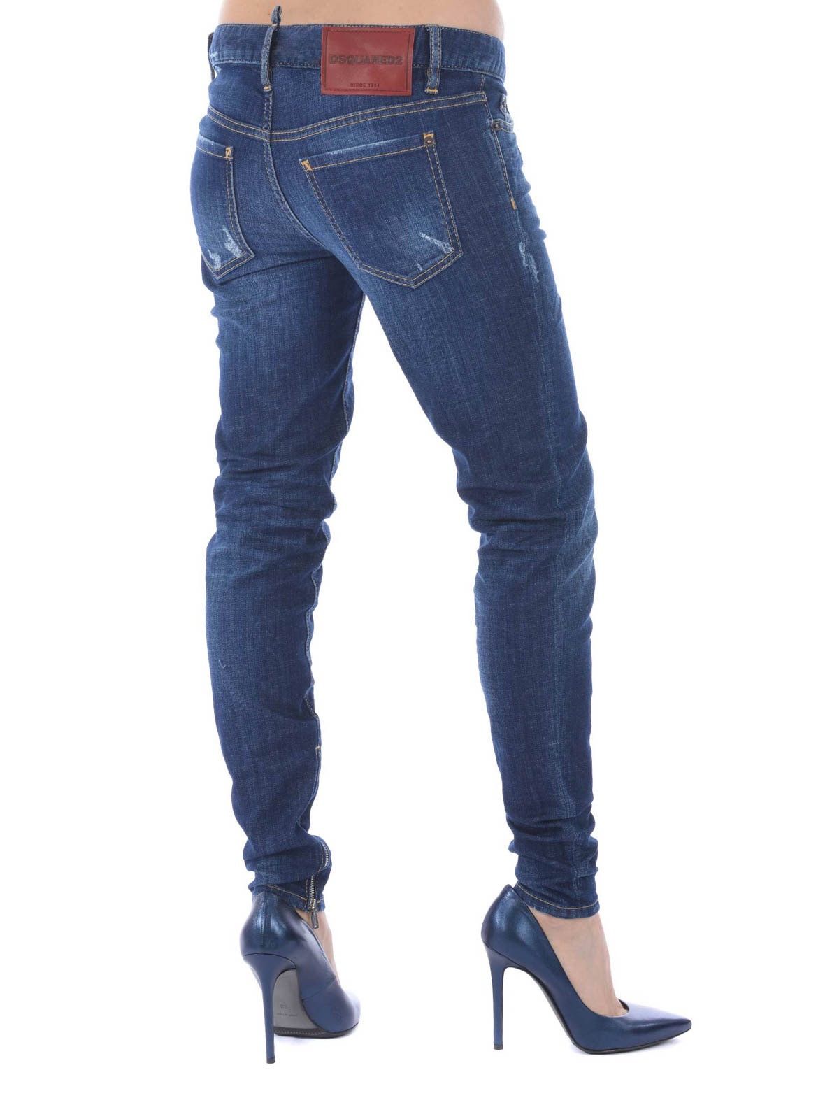 Dsquared2 Dsquared2 Medium Waist Skinny Jeans Distressed Size 27" / US 4 / IT 40 - 1 Thumbnail