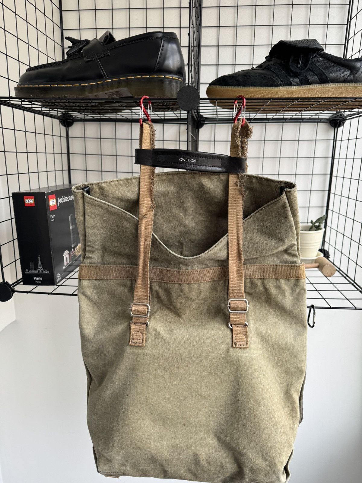 Japanese Brand × QWSTION × Seditionaries Qwstion Distressed Backpack Denim/Leather Size ONE SIZE - 9 Thumbnail