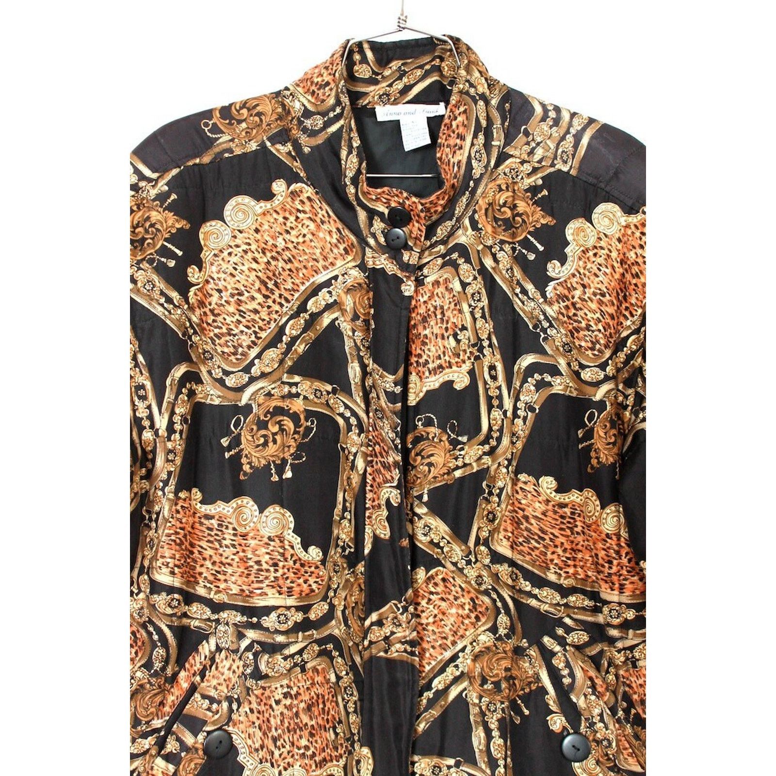 Vintage ULTRA RARE Chains and Leopard Silk Jacket Size L / US 10 / IT 46 - 4 Thumbnail