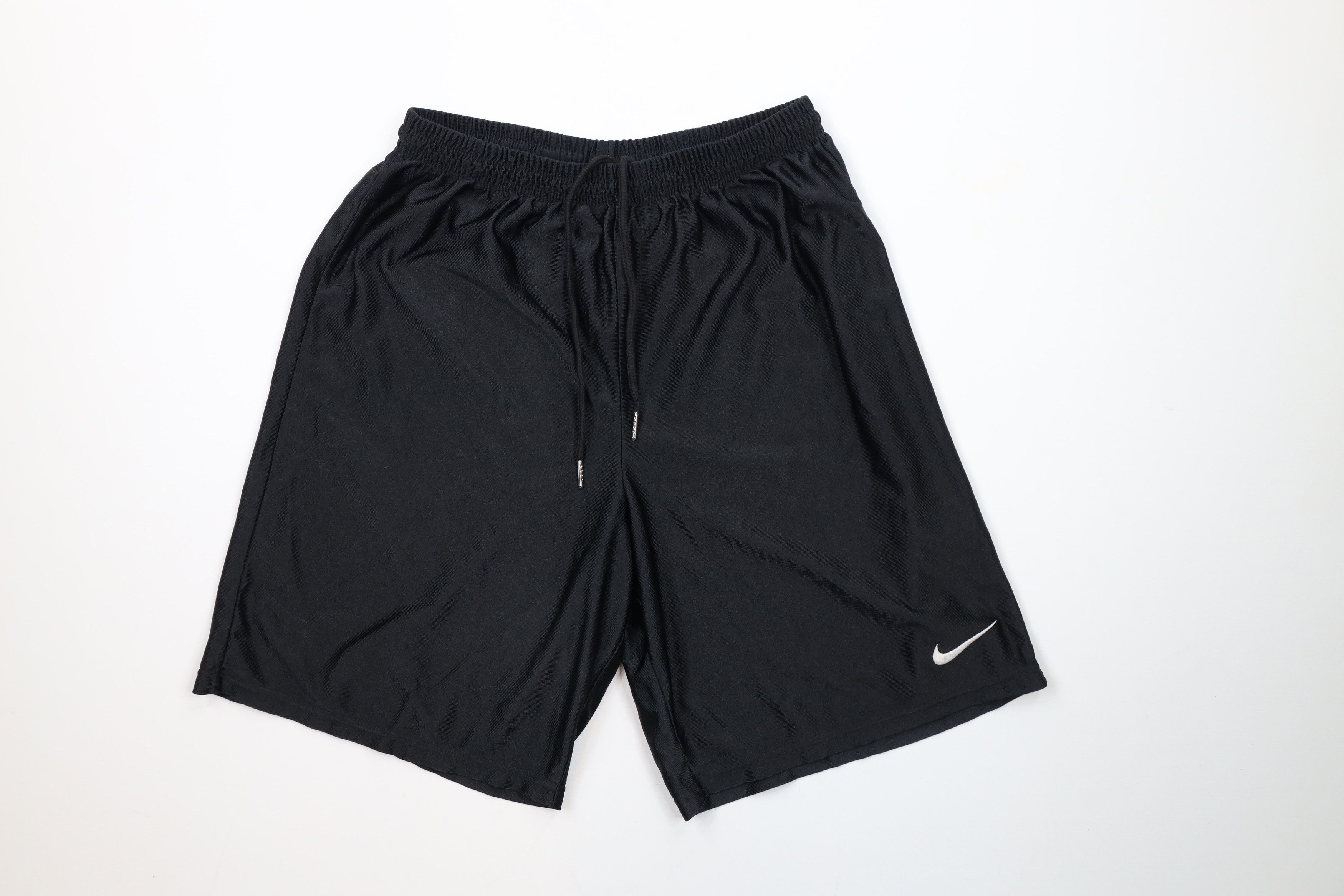 Nike × Vintage Vintage 90s Nike Mini Swoosh Above Knee Shorts Black USA Size US 32 / EU 48 - 1 Thumbnail