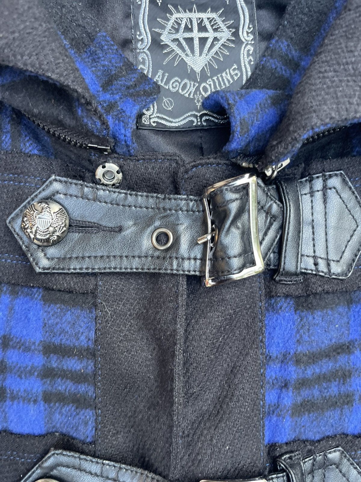If Six Was Nine Algonquins Punk Tartan Buckle Coat With Faux Fur Hood Size M / US 6-8 / IT 42-44 - 7 Thumbnail