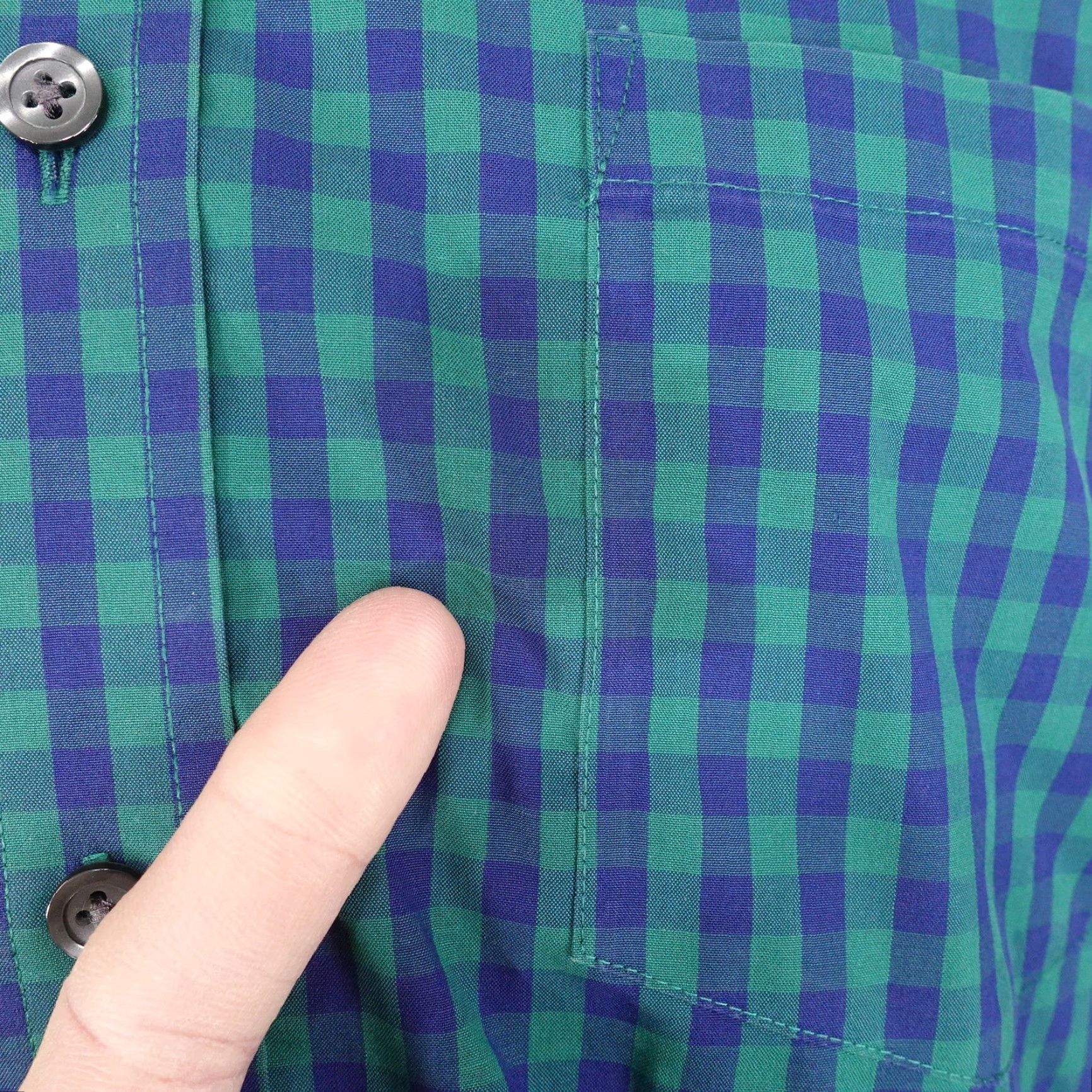 Charles Tyrwhitt CHARLES TYRWHITT NON IRON SLIM FIT GREEN BLUE CHECK BUTTON DOWN SHIRT 2XL Size US XXL / EU 58 / 5 - 4 Thumbnail