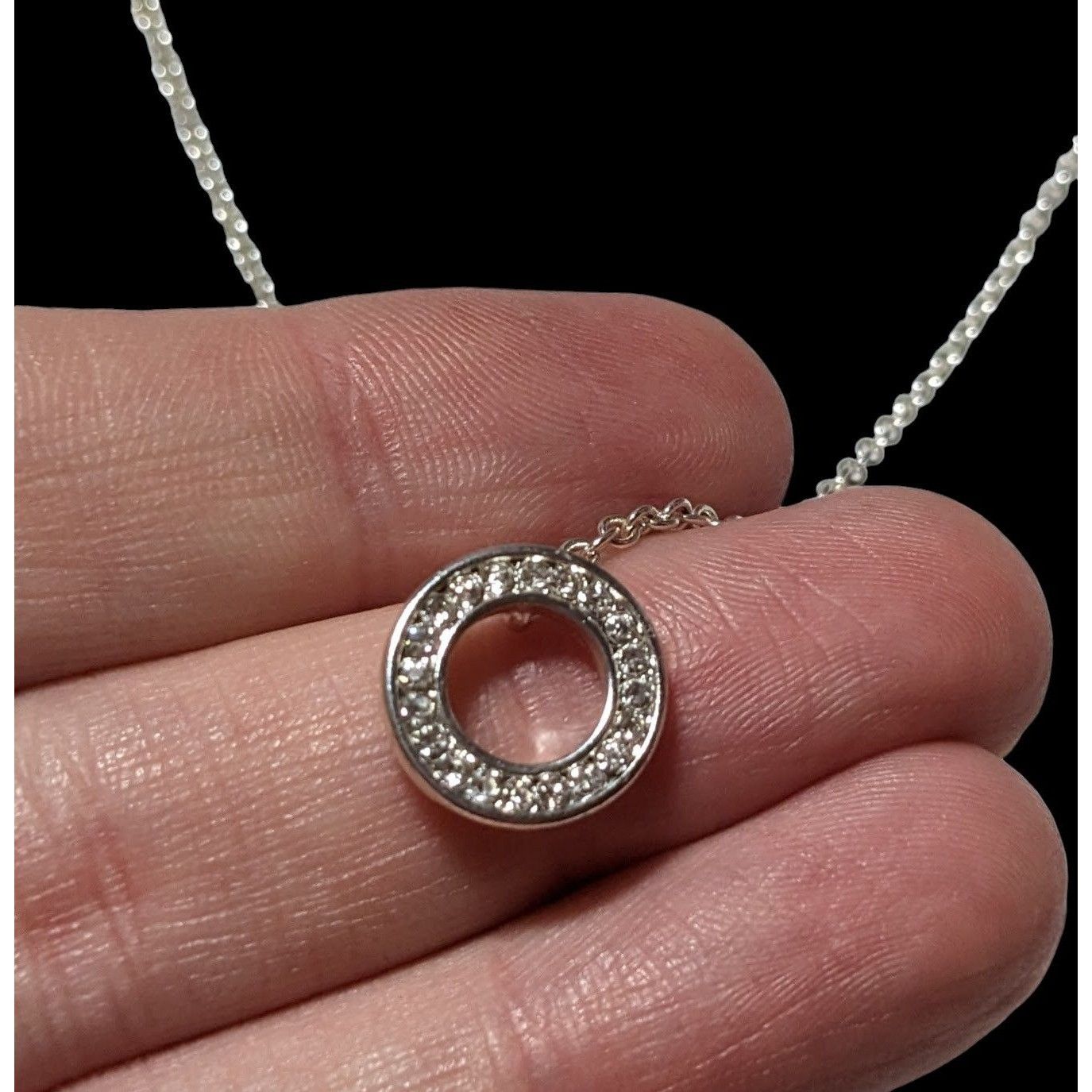 Other Minimalist Glam Silver Rhinestone Pendant Necklace Size ONE SIZE - 3 Thumbnail