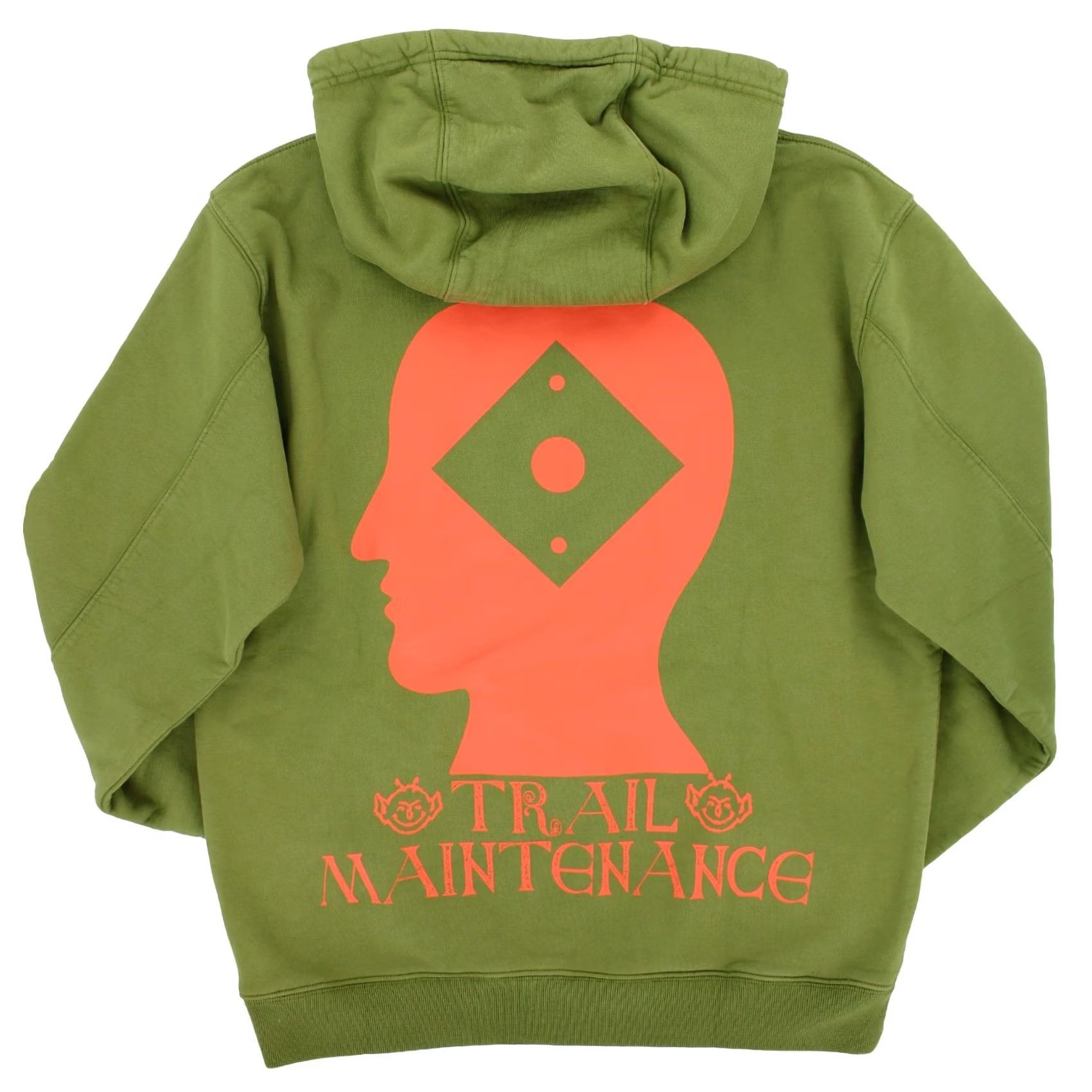 Brain Dead Brain Dead x Ralpha Hooded Sweatshirt, Olive S, Hooded, Pockets, Graphic Print, Heavyweight, Fleece, Cotton, Pullover Hoodie, Men's Size US S / EU 44-46 / 1 - 2 Thumbnail
