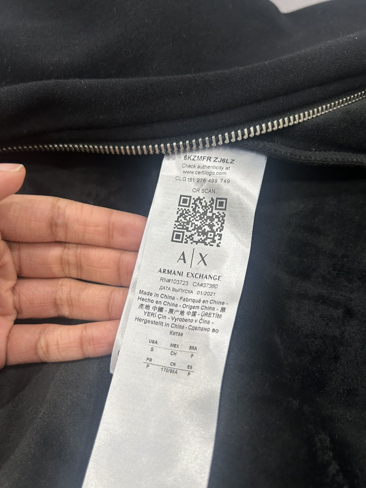 Armani Exchange Armani Exchange Zip-Front Sweatshirt Size US S / EU 44-46 / 1 - 3 Thumbnail