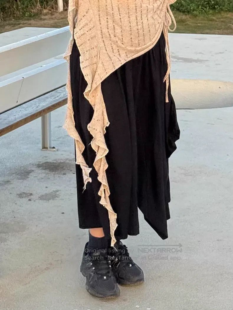 Comme des Garcons Comme Des Garcons size M Black Asymmetric Zip Skirt Size 22" - 5 Thumbnail