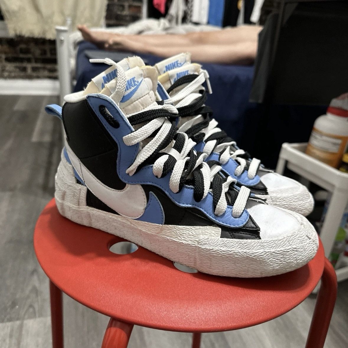 Size 6.5 - Nike sacai x Blazer Mid Black Blue