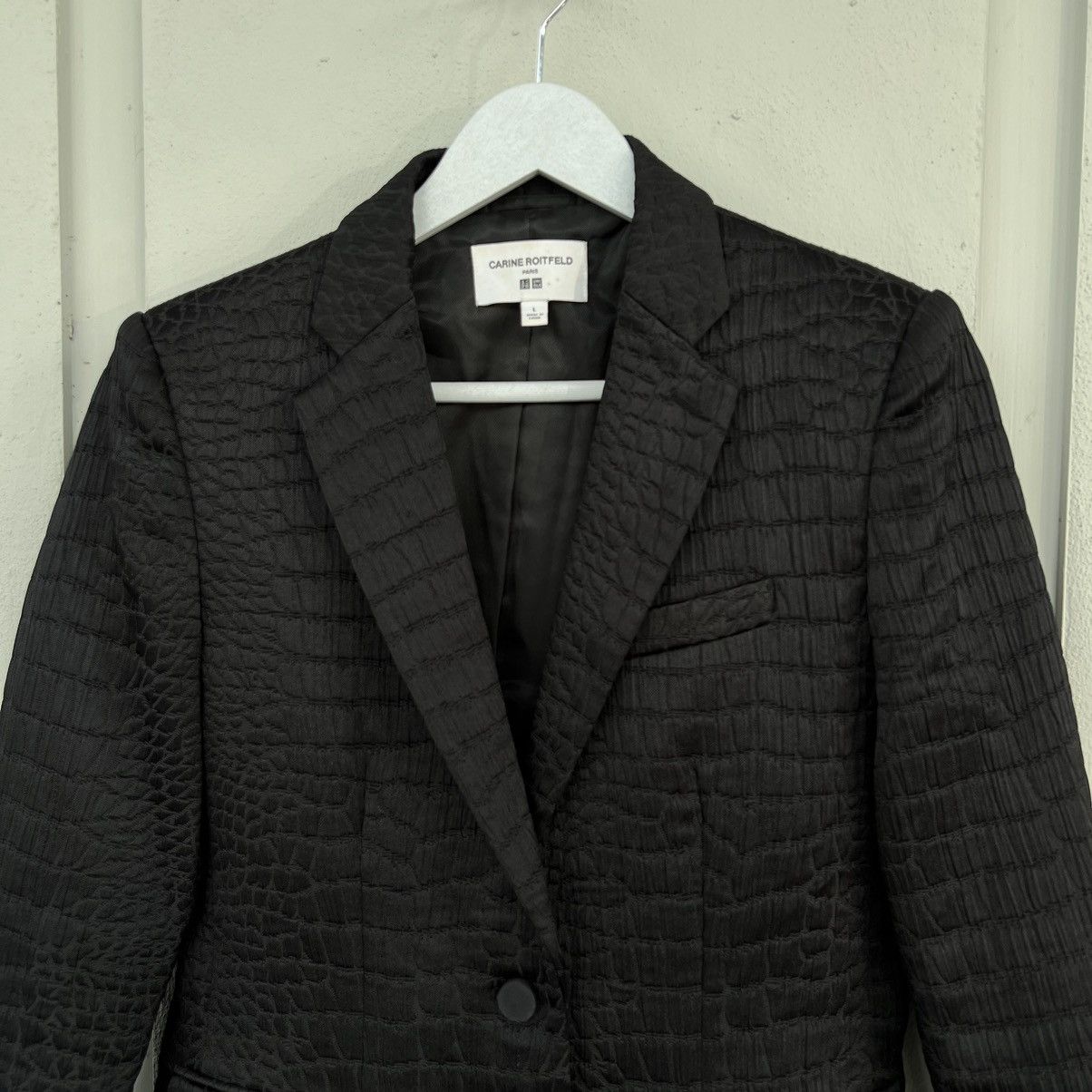 Japanese Brand × Uniqlo Carine Roifeld Paris Uniqlo Womens Lined Textured Blazer Size L / US 10 / IT 46 - 11 Thumbnail