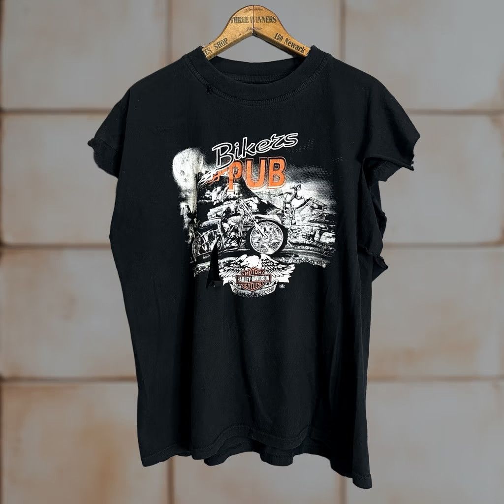 Harley Davidson VINTAGE Harley-Davidson T-Shirt Biker 90s Graphic Print Black XL Sleeveless Crew Neck Unisex Adults Size US XL / EU 56 / 4 - 1 Thumbnail