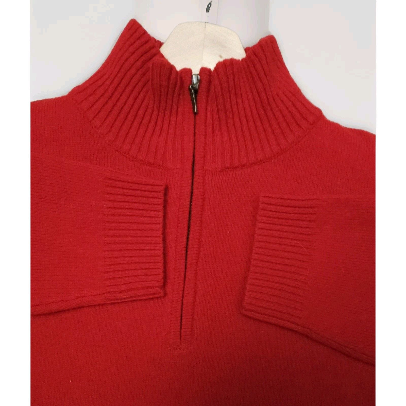 Other Woolovers Large Men’s 100% Lambswool 1/3 Zip Neck Jumper Red Size US L / EU 52-54 / 3 - 3 Thumbnail