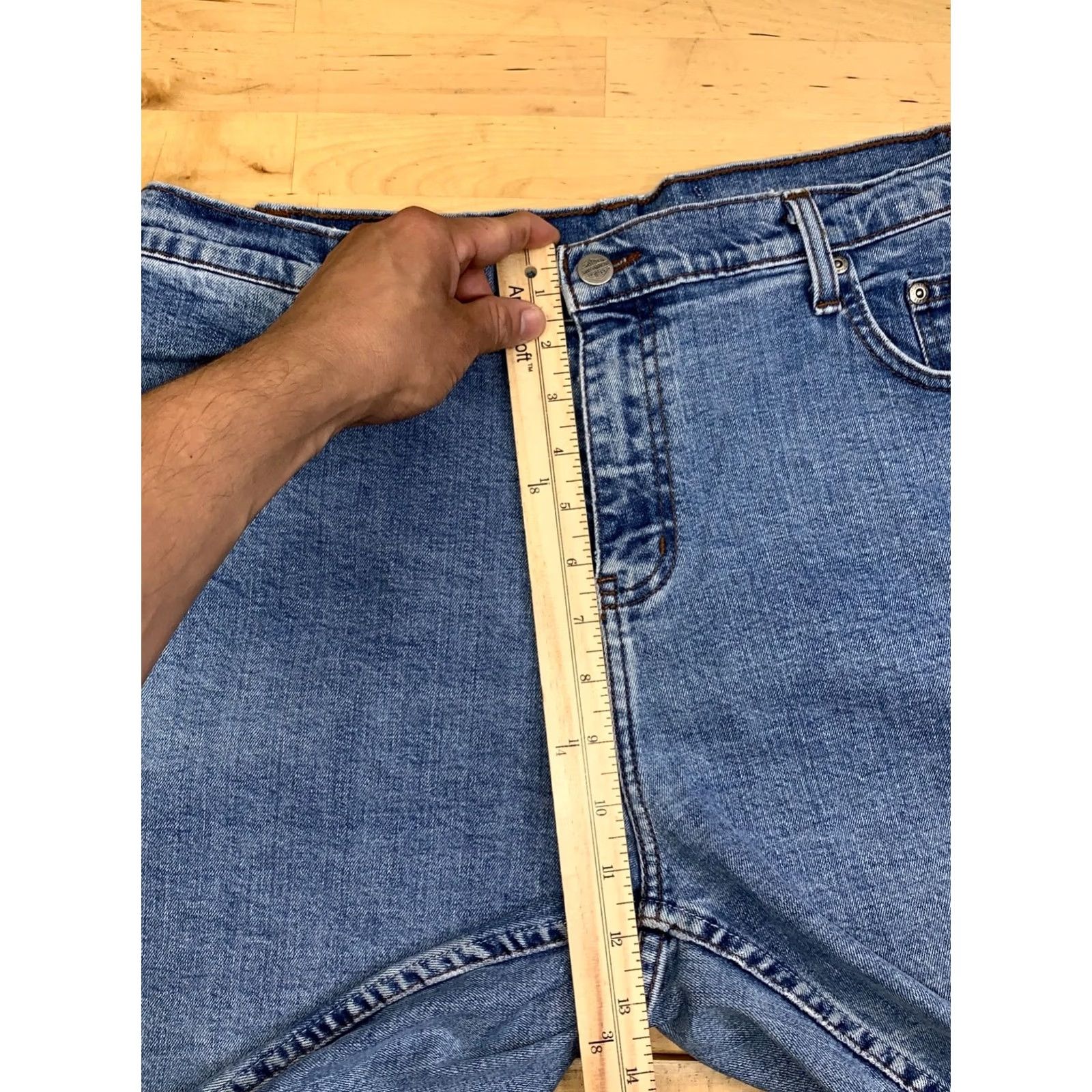 Harley Davidson Harley-Davidson Denim Jean Shorts Men 34 Jorts 9" Inseam Casual Blue Denim - Harley-Davidson Mens 34 Regular Short Style Biker Pockets Summer Spring Size US 34 / EU 50 - 6 Thumbnail