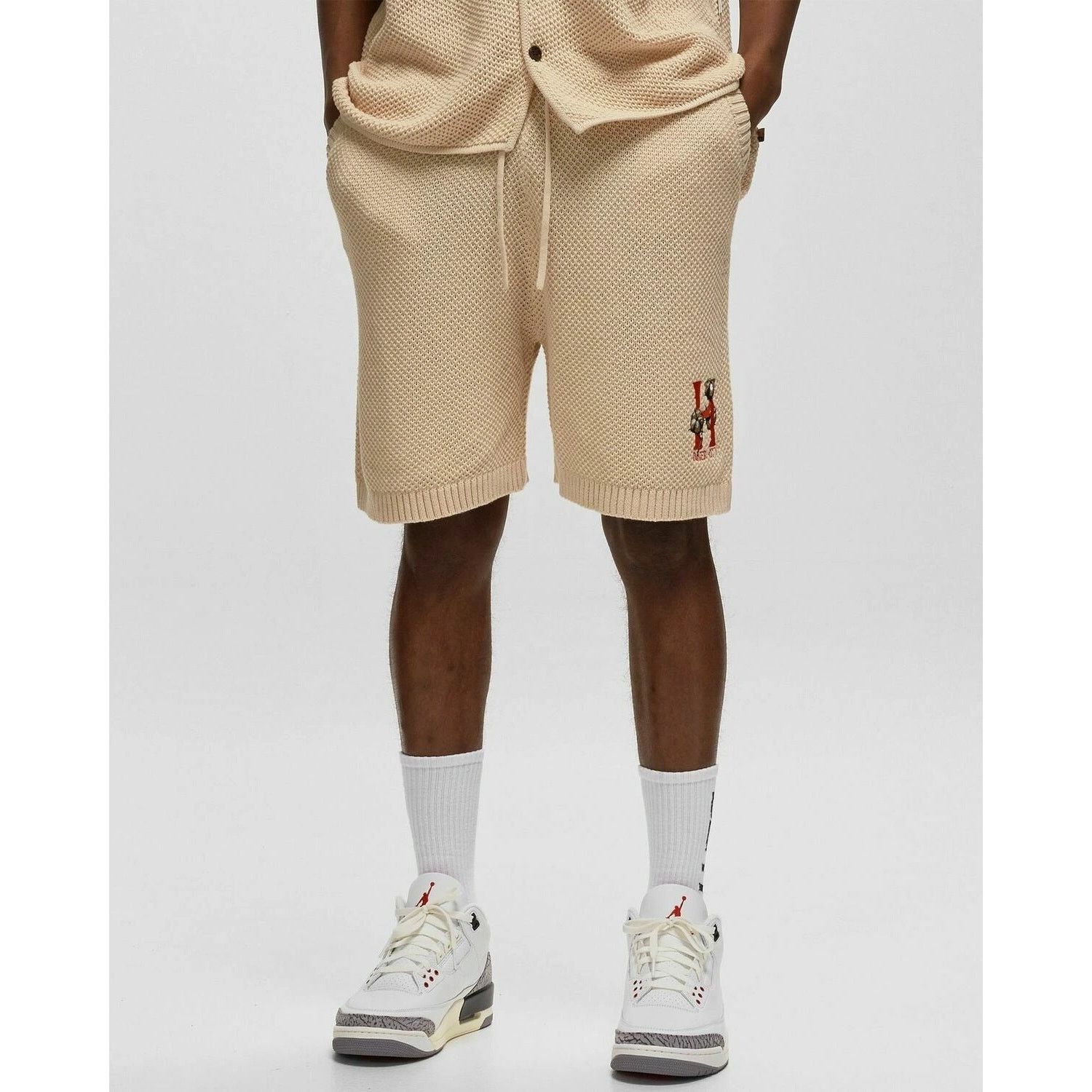 Honor the Gift Honor The Gift Men's Embroidered H Logo Knit Cotton Shorts Size US 30 / EU 46 - 3 Thumbnail