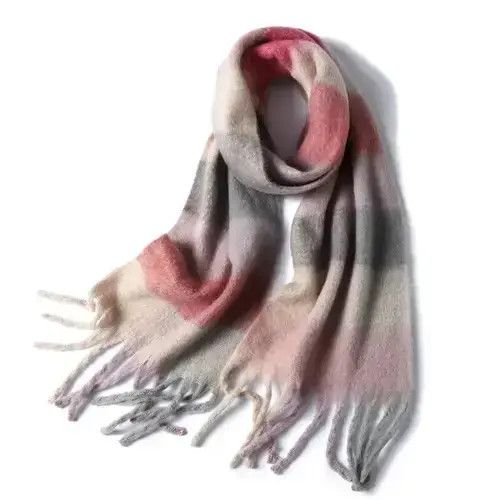 Japanese Brand Fashion Plaid Winter Hairy Bufanda Scarves Size ONE SIZE - 2 Thumbnail