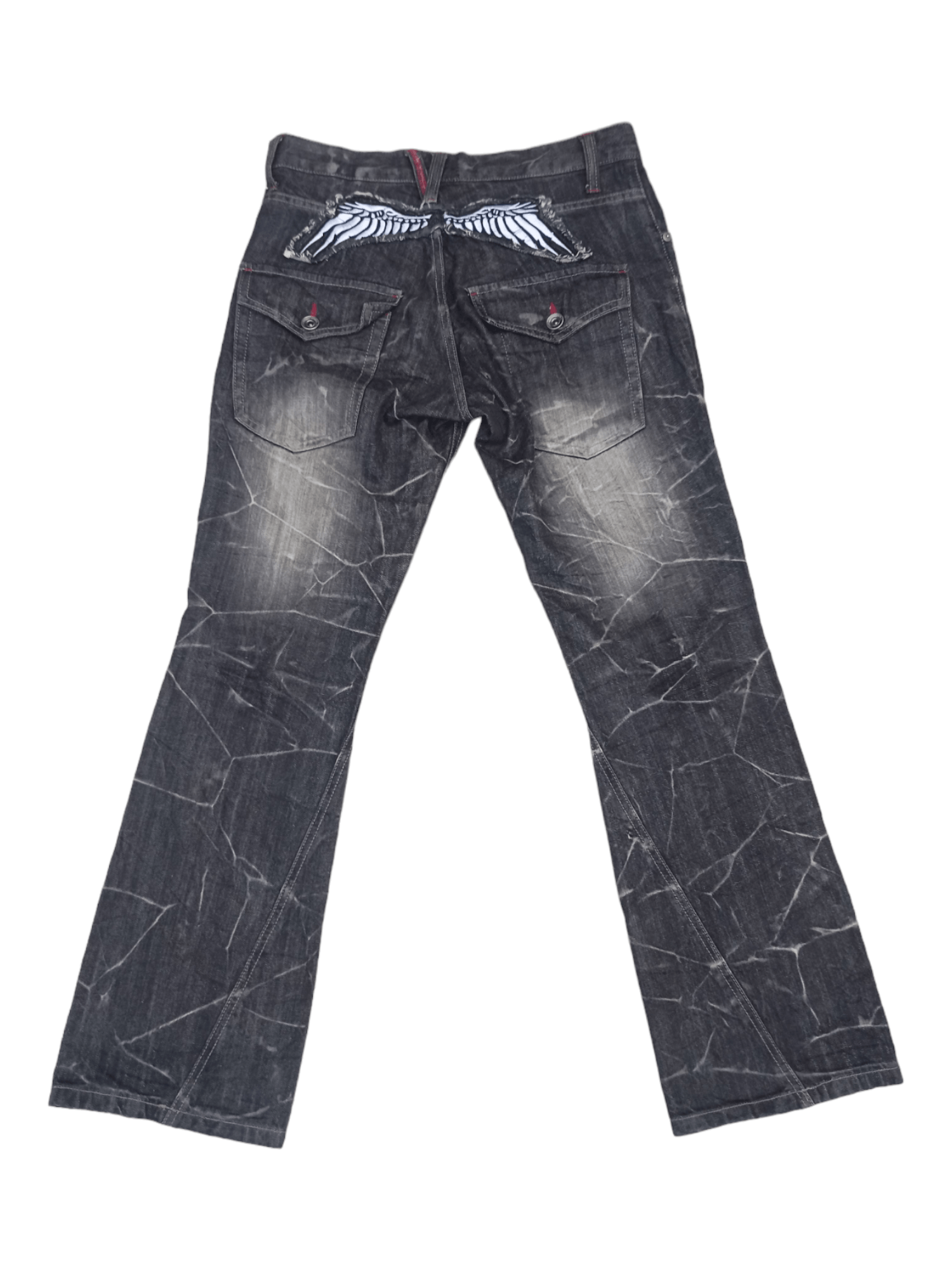 Nylaus Wing Whisker Mud Wash Flare Jeans
