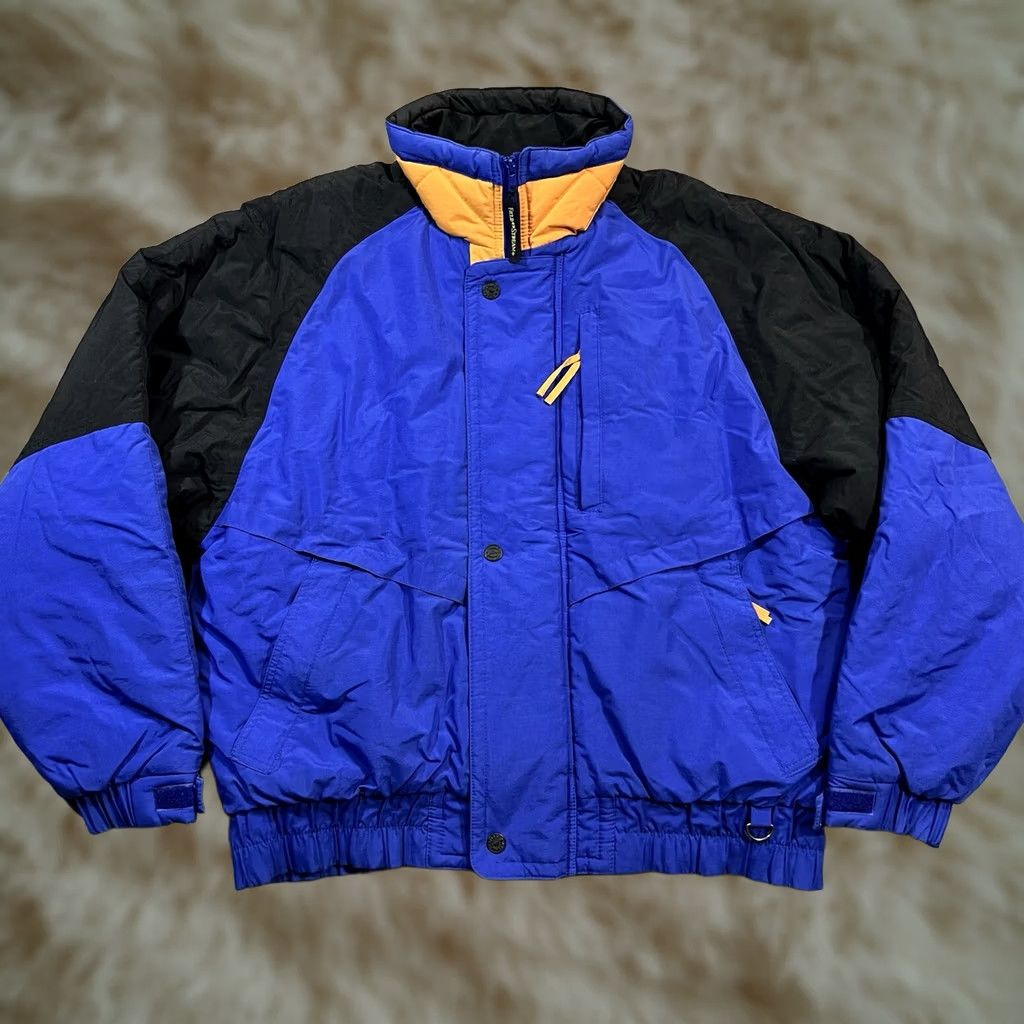 Vintage Field & Stream Puffer Jacket Mens L Blue Black Nylon Winter Snow Vantage Size US L / EU 52-54 / 3 - 1 Thumbnail