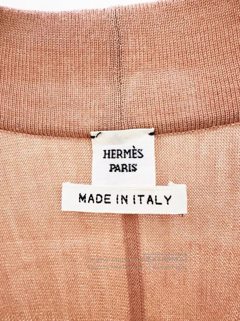 Hermes Hermes Beige and brown real silk long open cardigan Size XXS / US 00 / IT 34 - 3 Thumbnail