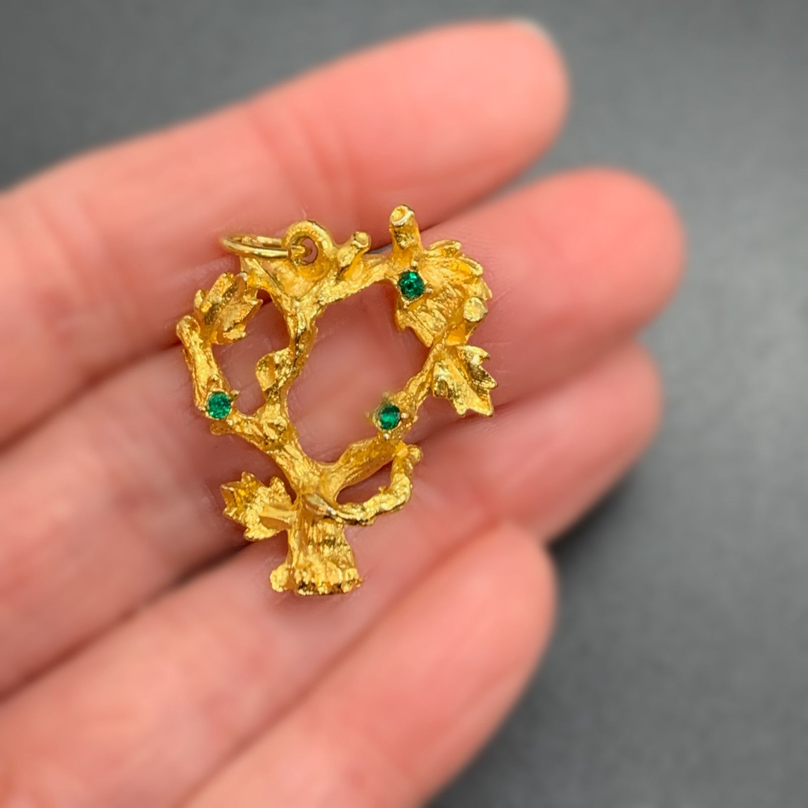 Other House of Borvani HOBCO Green Rhinestone Tree Charm Pendant Size ONE SIZE - 2 Thumbnail