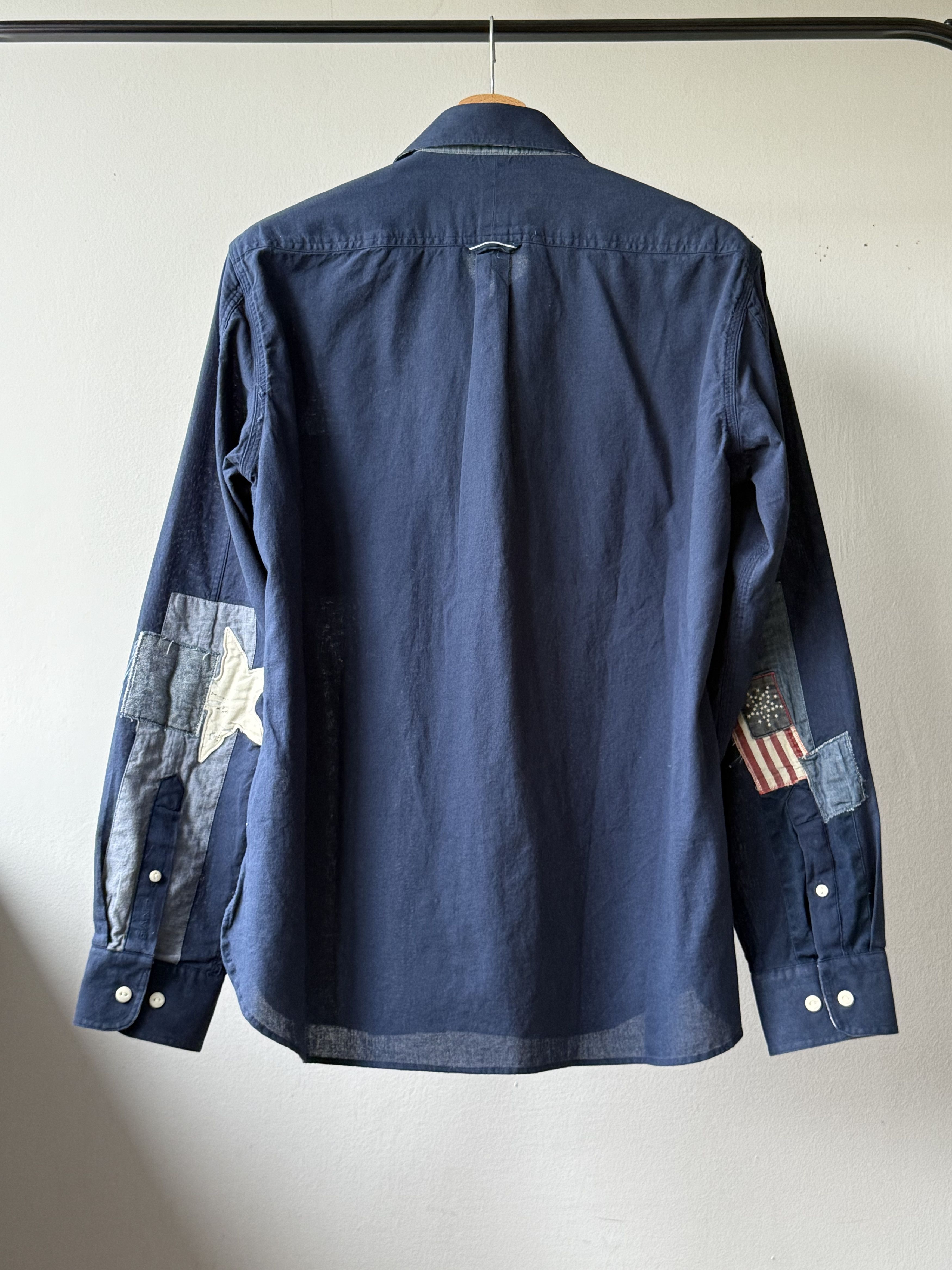 Gant Gant Patchwork Casual Fit Navy Blue Twill Long Sleeve Shirt Size US M / EU 48-50 / 2 - 2 Thumbnail