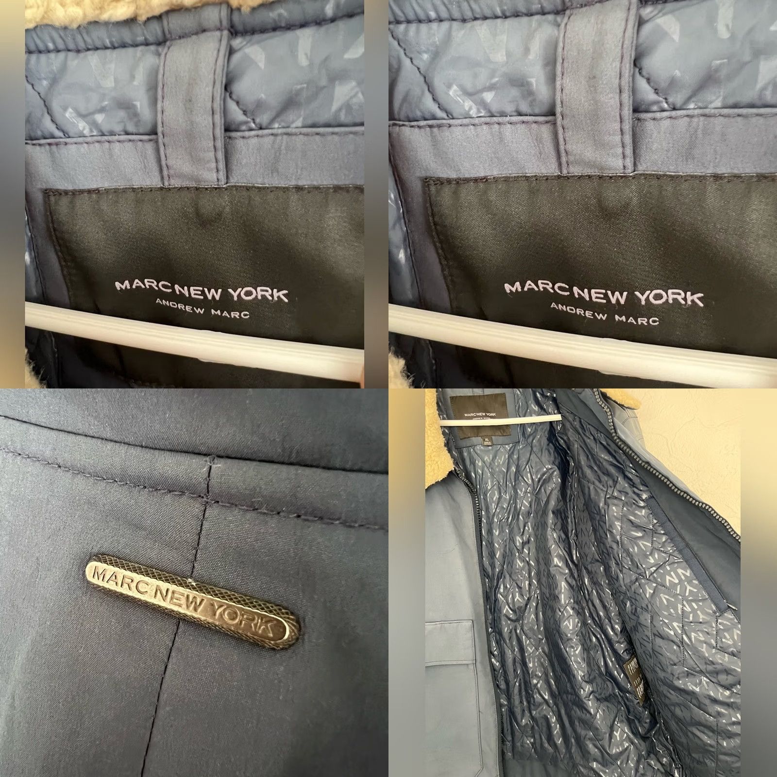 Andrew Marc Andrew Marc Yarmouth Parka Jacket Bomber Jacket Sherpa Size LARGE Blue Men Jacket Size US L / EU 52-54 / 3 - 8 Thumbnail