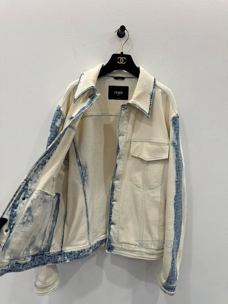 Fendi Fendi Smudged Old Flower Double F Denim Men's Jacket Size US M / EU 48-50 / 2 - 4 Thumbnail