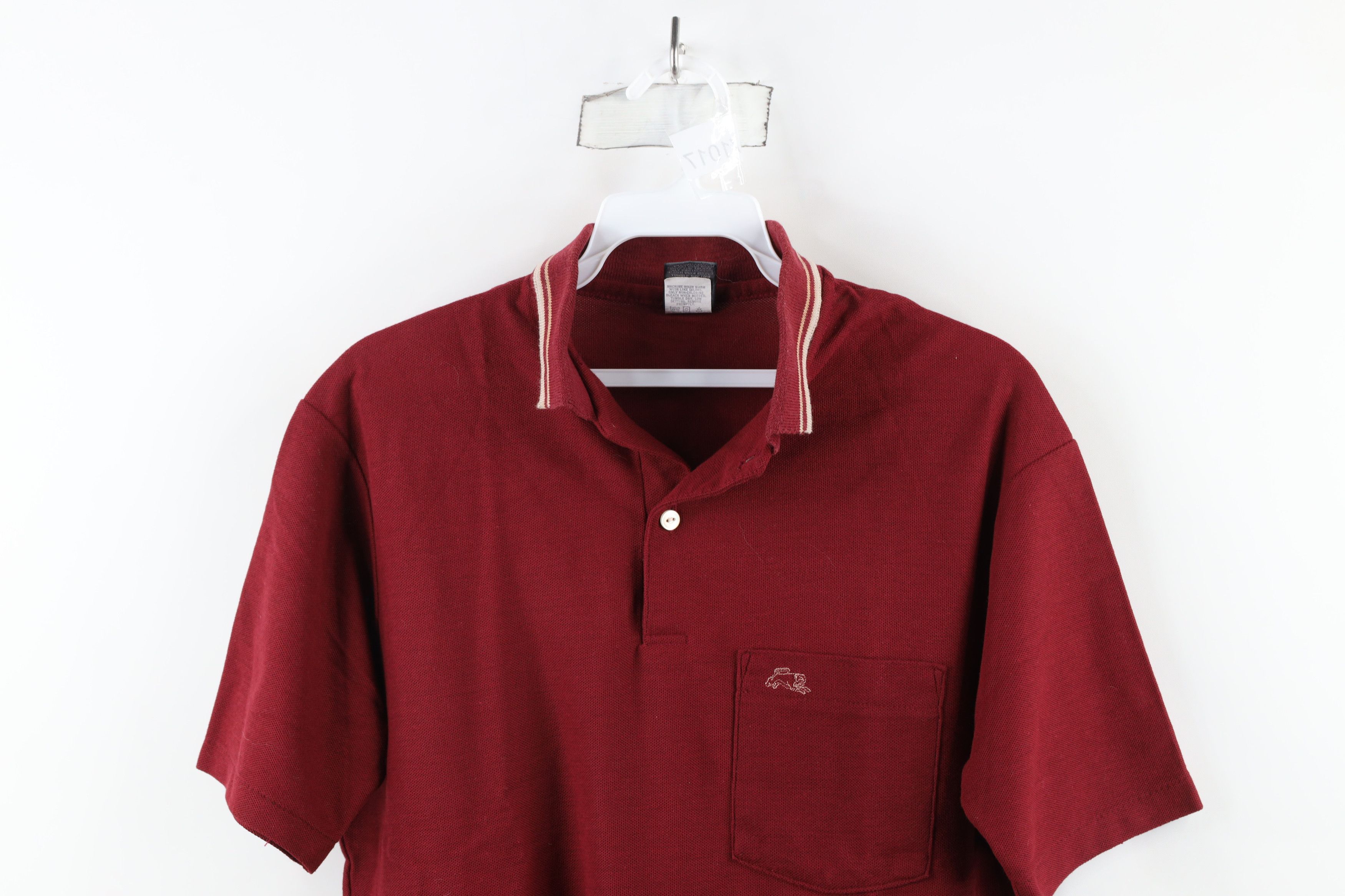 Vintage Vintage 70s Streetwear Knit Short Sleeve Polo Shirt Red USA Size US M / EU 48-50 / 2 - 2 Thumbnail