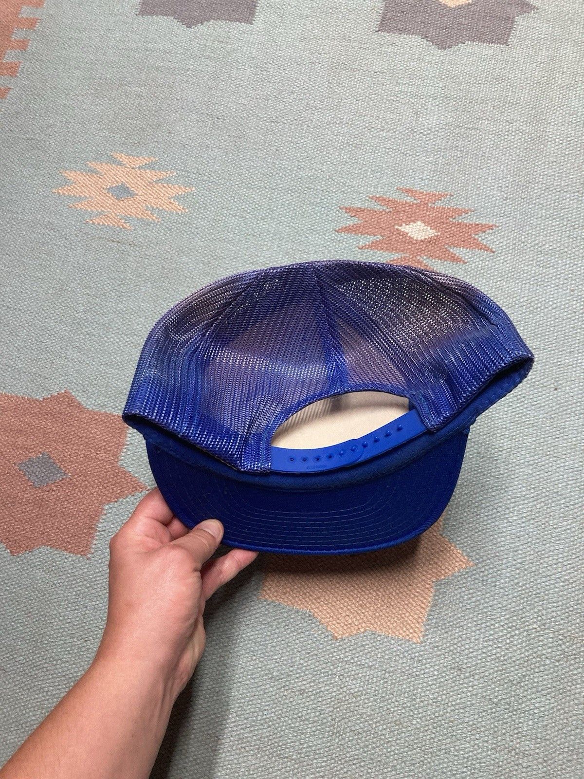 Vintage Vintage trucker hat Olofsson machine tools SnapBack blue Size ONE SIZE - 4 Thumbnail