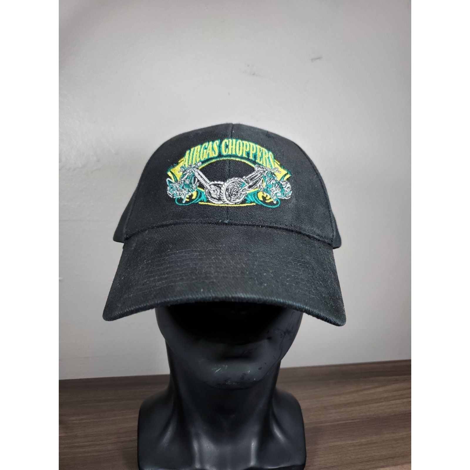 Vintage Airgas Choppers Motorcycle Hat Strap Back Cap Adjustable Size ONE SIZE - 3 Thumbnail