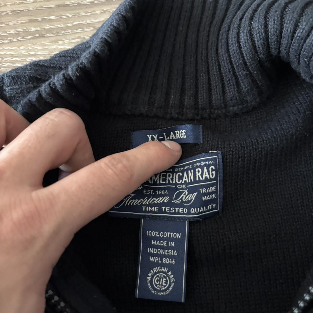 Japanese Brand Crazy Vintage Y2K/2000s Black Striped Quarter Zip Sweatshirt! Size US XL / EU 56 / 4 - 6 Thumbnail