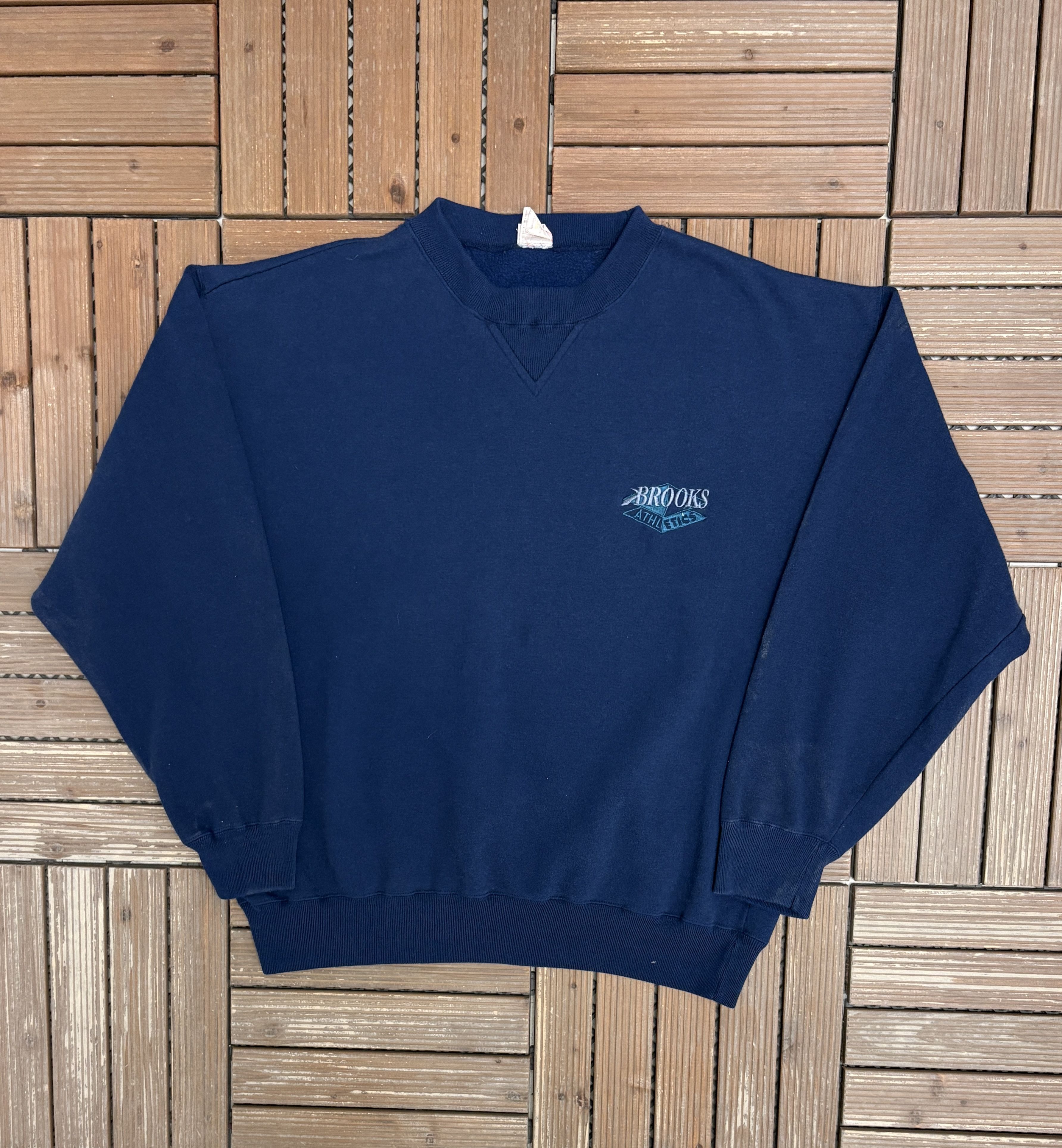 Brooks Brooks Athletics Vintage Blue Crewneck Sweater Size US L / EU 52-54 / 3 - 1 Thumbnail