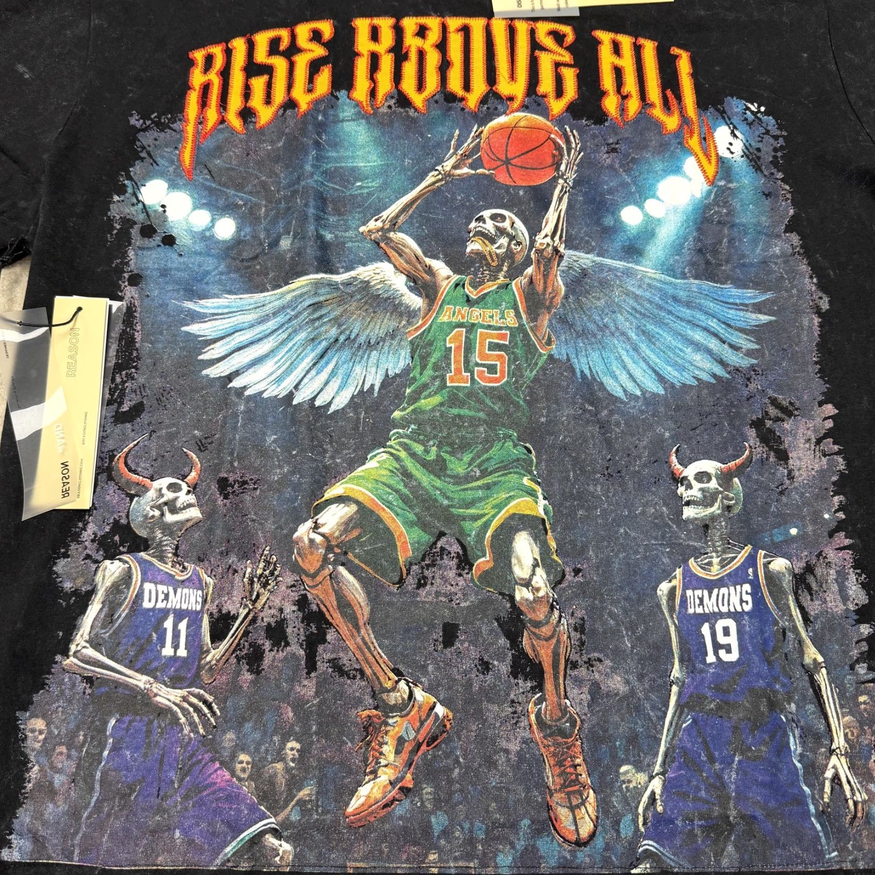 Reason Rise Above Shirt Mens XL Black Reason Basketball Skull Graphic Tee Size US XL / EU 56 / 4 - 2 Thumbnail