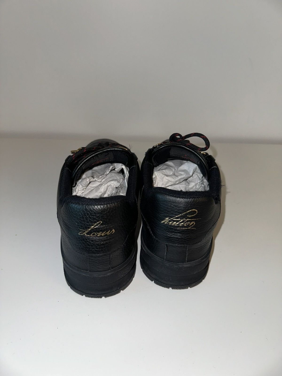 Louis Vuitton Louis Vuitton Black Calfskin Leather Sneaker Size US 8 / EU 41 - 5 Thumbnail