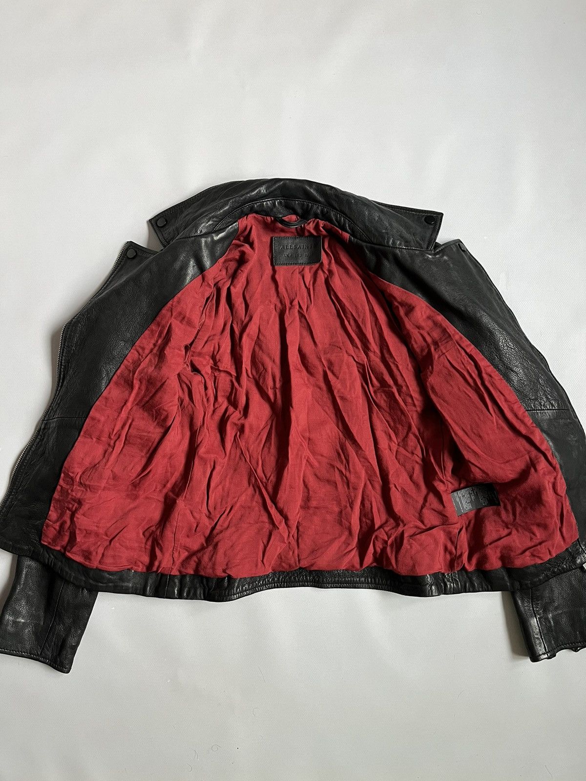 Allsaints AllSaints Women Lamb Leather Black Biker Jacket Size XS / US 0-2 / IT 36-38 - 13 Thumbnail