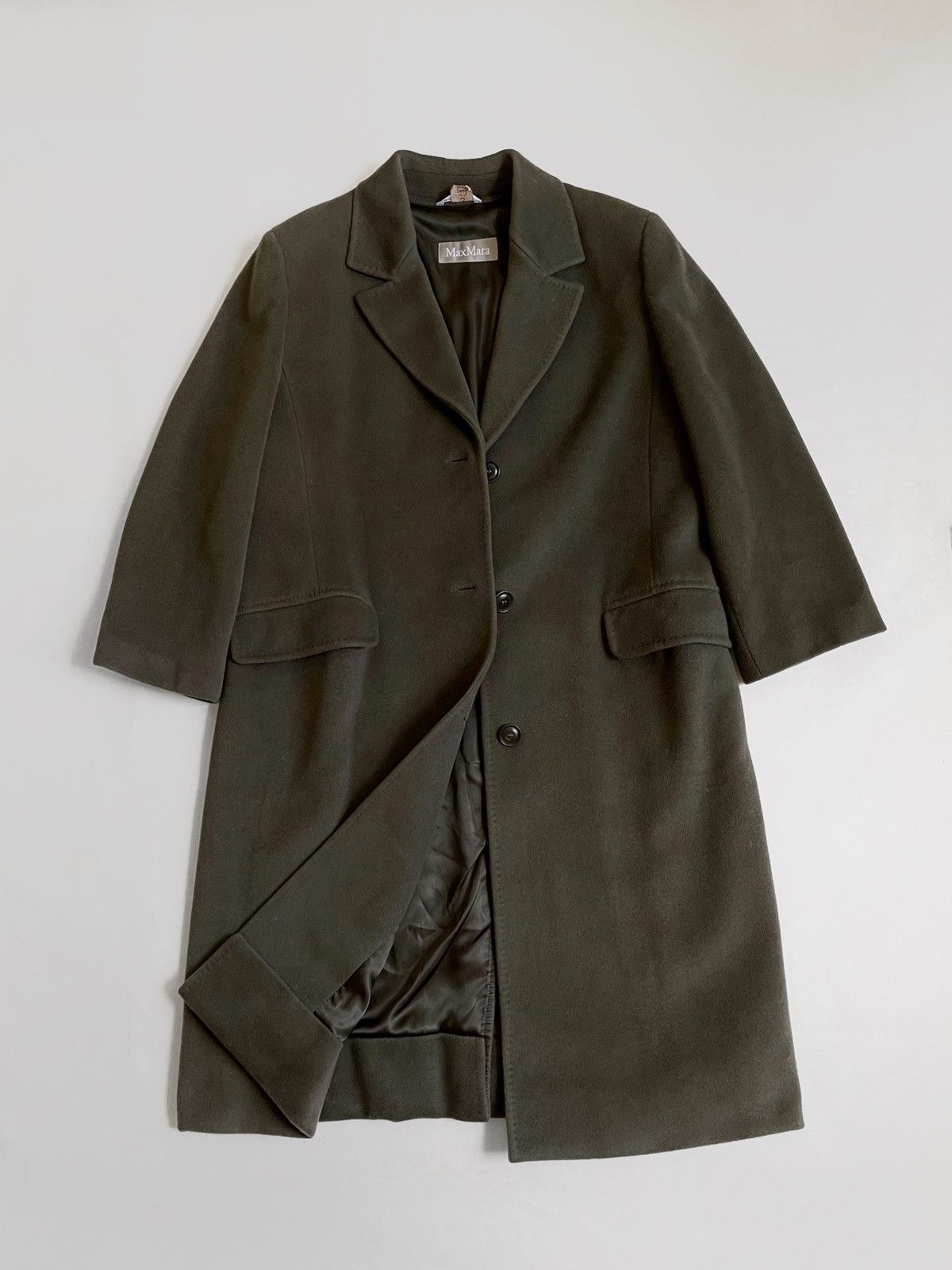 image of Archival Clothing x Italian Designers Vintage Max Mara Cashmere/wool Coat 90's in Olive, Women's (S