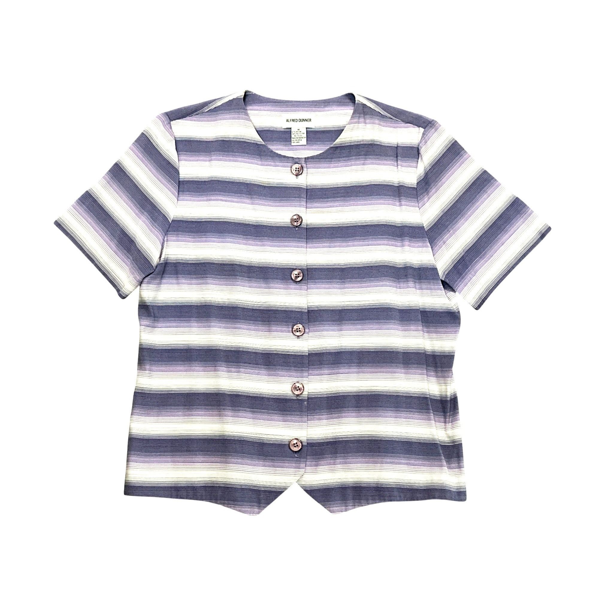 Other Alfred Dunner Size 16 Lavender Stripe Button Blouse Cottagec Size XXL / US 16-18 / IT 52-54 - 7 Thumbnail
