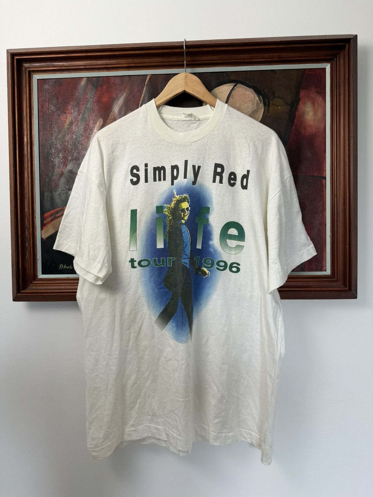 Band Tees 1996 Vintage 90s Simply Red Life Tour Tee Single Stitch Size US XL / EU 56 / 4 - 1 Thumbnail