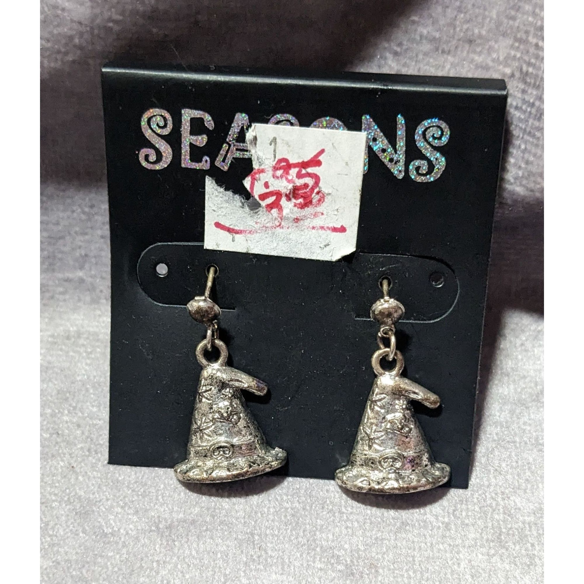 Other Seasons Silver Tone Wizard Hat Dangle Earrings Size ONE SIZE - 4 Thumbnail