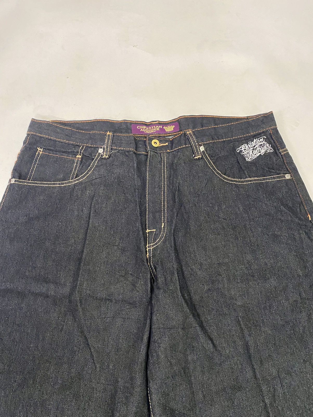 Christian Audigier Vintage Christian Audigier Raw Denim Jorts Size US 40 / EU 56 - 5 Thumbnail