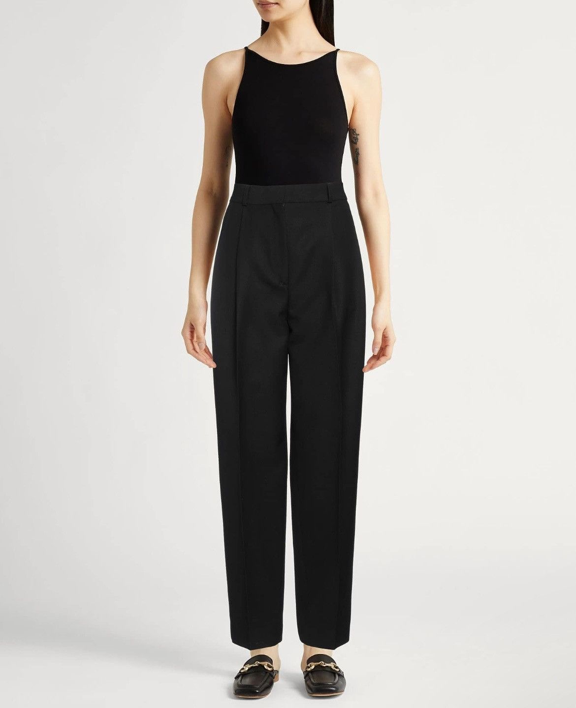 Toteme Toteme Wool Poly RWS GRS Double Pleated Tailored Trousers Size 28" / US 6 / IT 42 - 1 Thumbnail