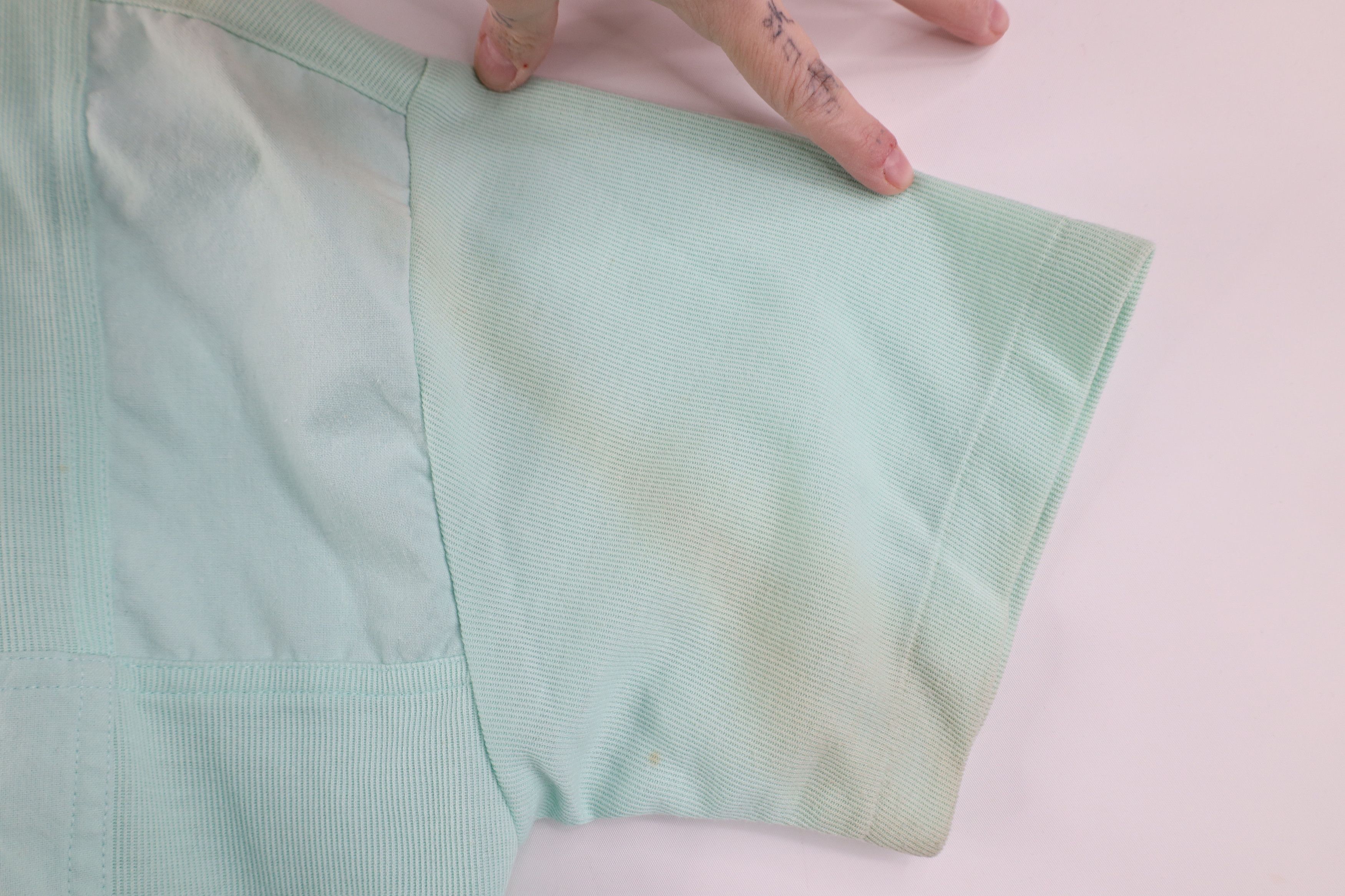 Vintage Vintage 80s 90s Streetwear Knit Henley T-Shirt Mint Green Size US L / EU 52-54 / 3 - 5 Thumbnail