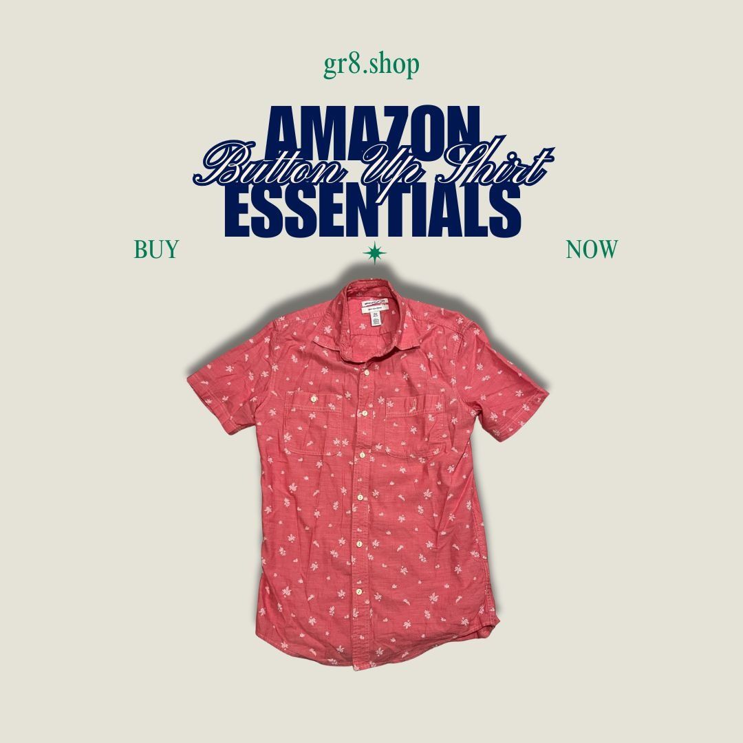Other 4mazon Essentials Mens Red Floral Short Sleeve Button-Up Shi Size US XS / EU 42 / 0 - 1 Thumbnail
